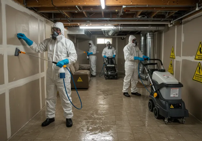 Basement Moisture Removal and Structural Drying process in Vermilion Parish, LA